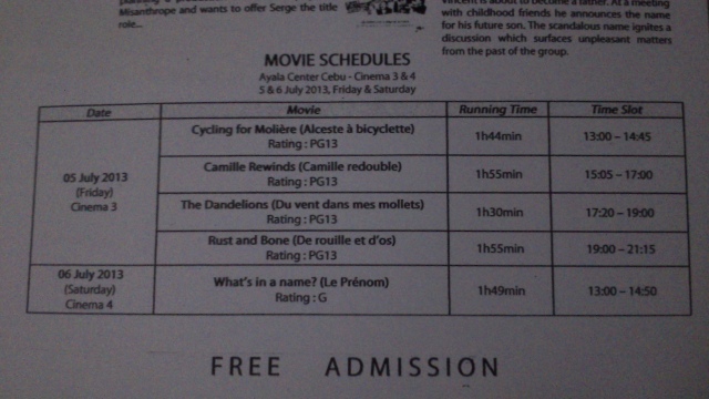 the movie schedule